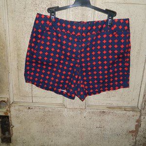 J. Crew Navy & Red Polka Dot City Fit Shorts Size 10 (K-39)